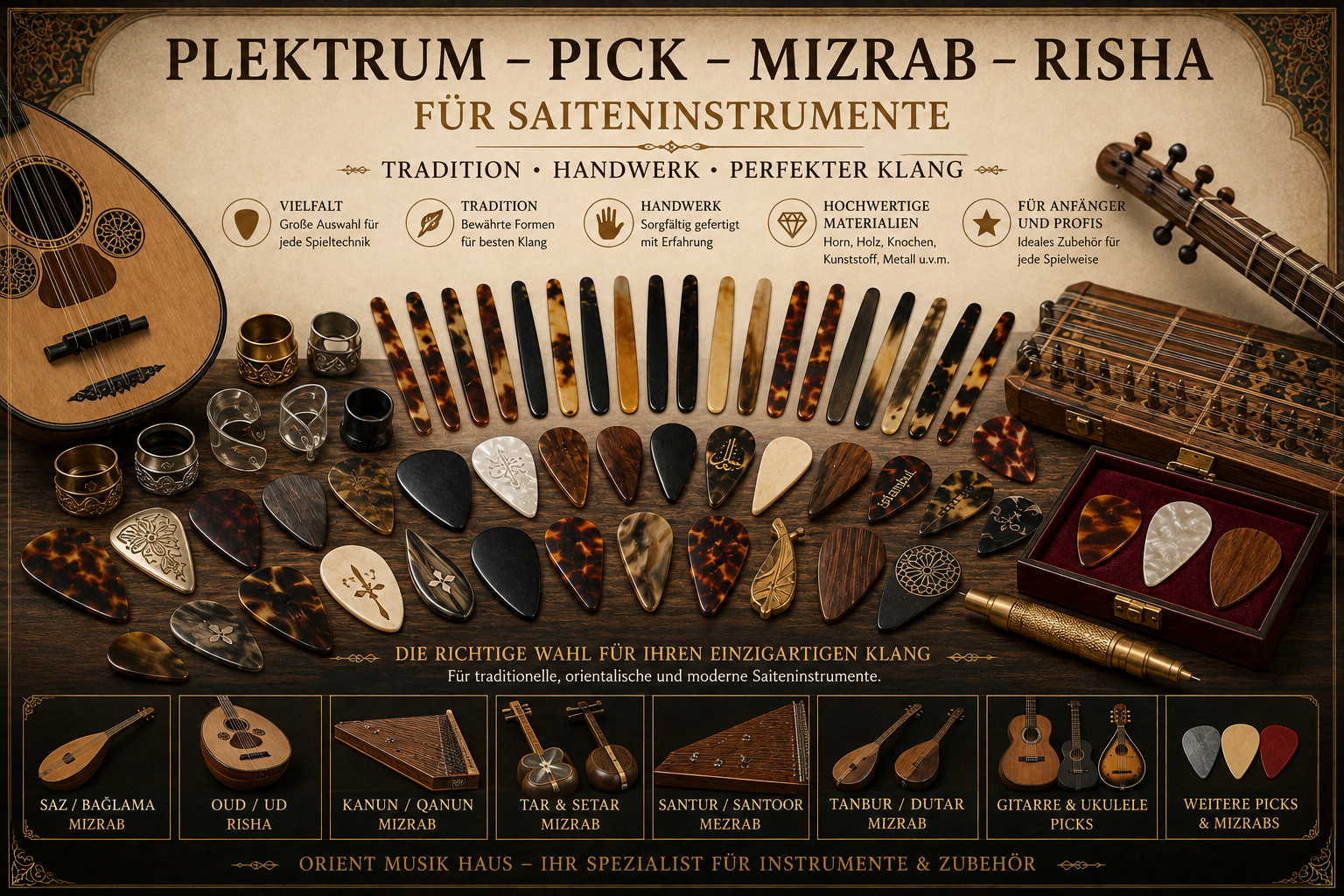 Plektrum – Pick – Mizrab – Risha für Saiteninstrumente category icon/image